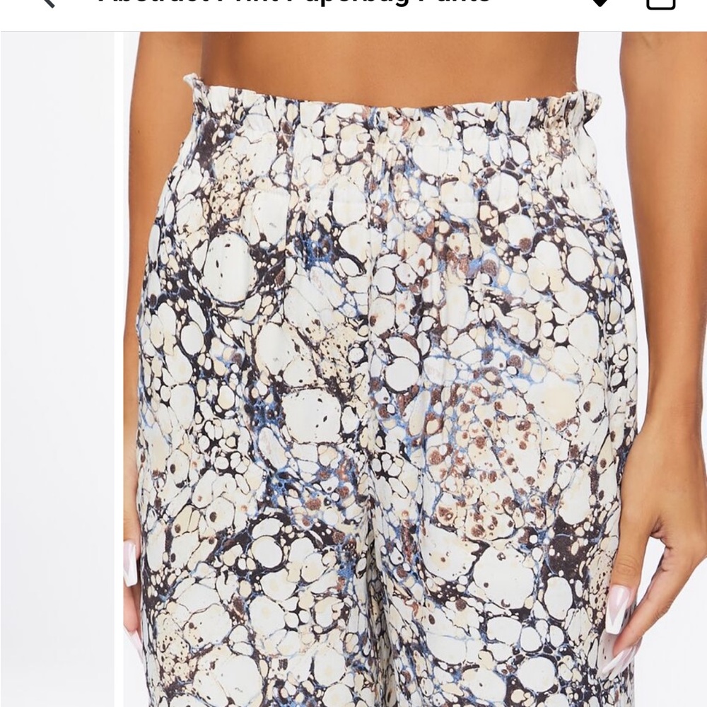 Abstract Print Paperbag pants - Picture 2 of 5